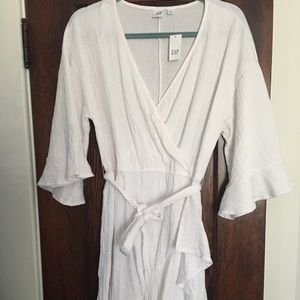 Faux Wrap Cotton Dress